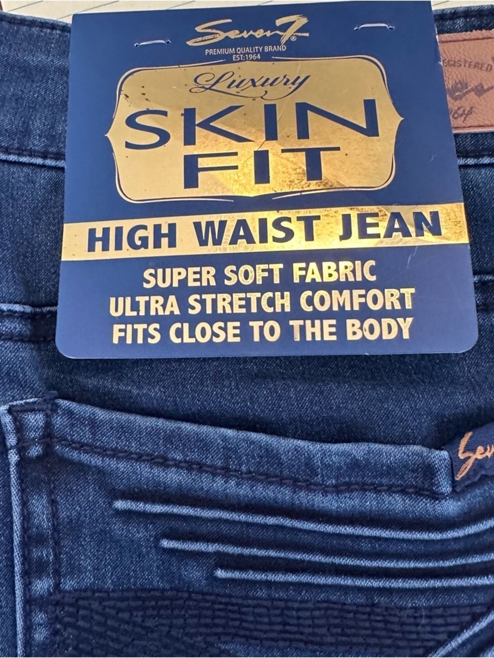 Seven7 Luxury Slim Fit High Waist Super Soft Jeans Womens Size 16 Stretch Denim - Picture 8 of 10